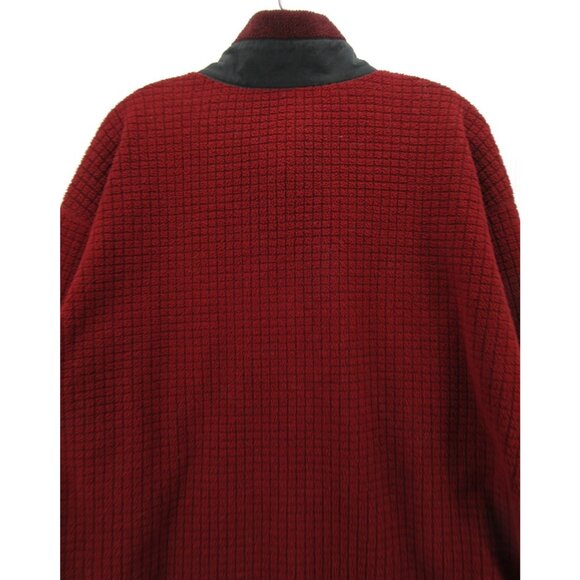 VINTAGE LL Bean Jacket Large Grid Fleece Hiking Full Zip Outdoor 90s Y2K - Picture 8 of 12